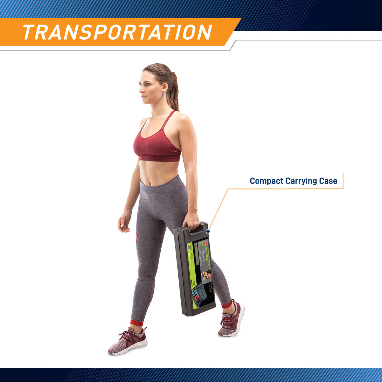 3-Pair Neoprene Dumbbell Set with Case Marcy NDS-21.1 - Infographic - Transportation