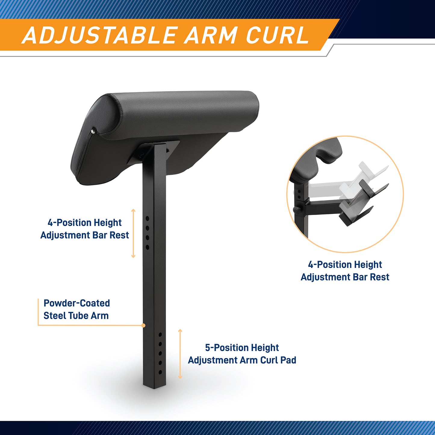 Marcy Arm Curl Accessory for MWB-5511 and MWB-7096 | ACC-8215AC