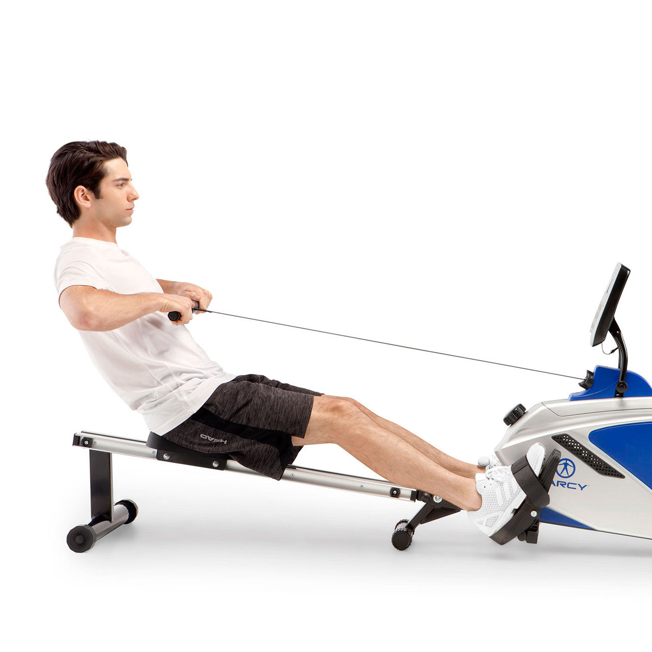 marcy foldable magnetic rower ME-1018RE in use by model