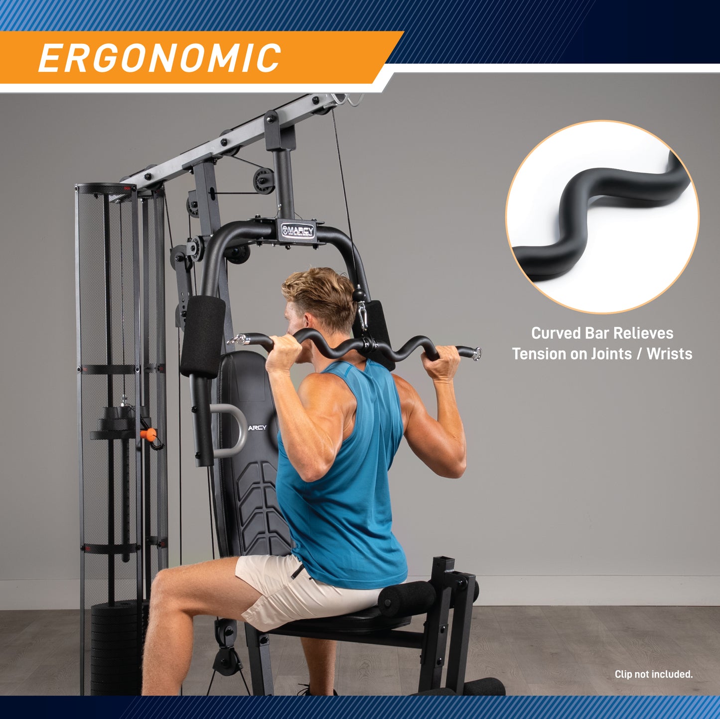 Marcy Deluxe Exercise Bar for Lats, Curls and More | BBEB-7355