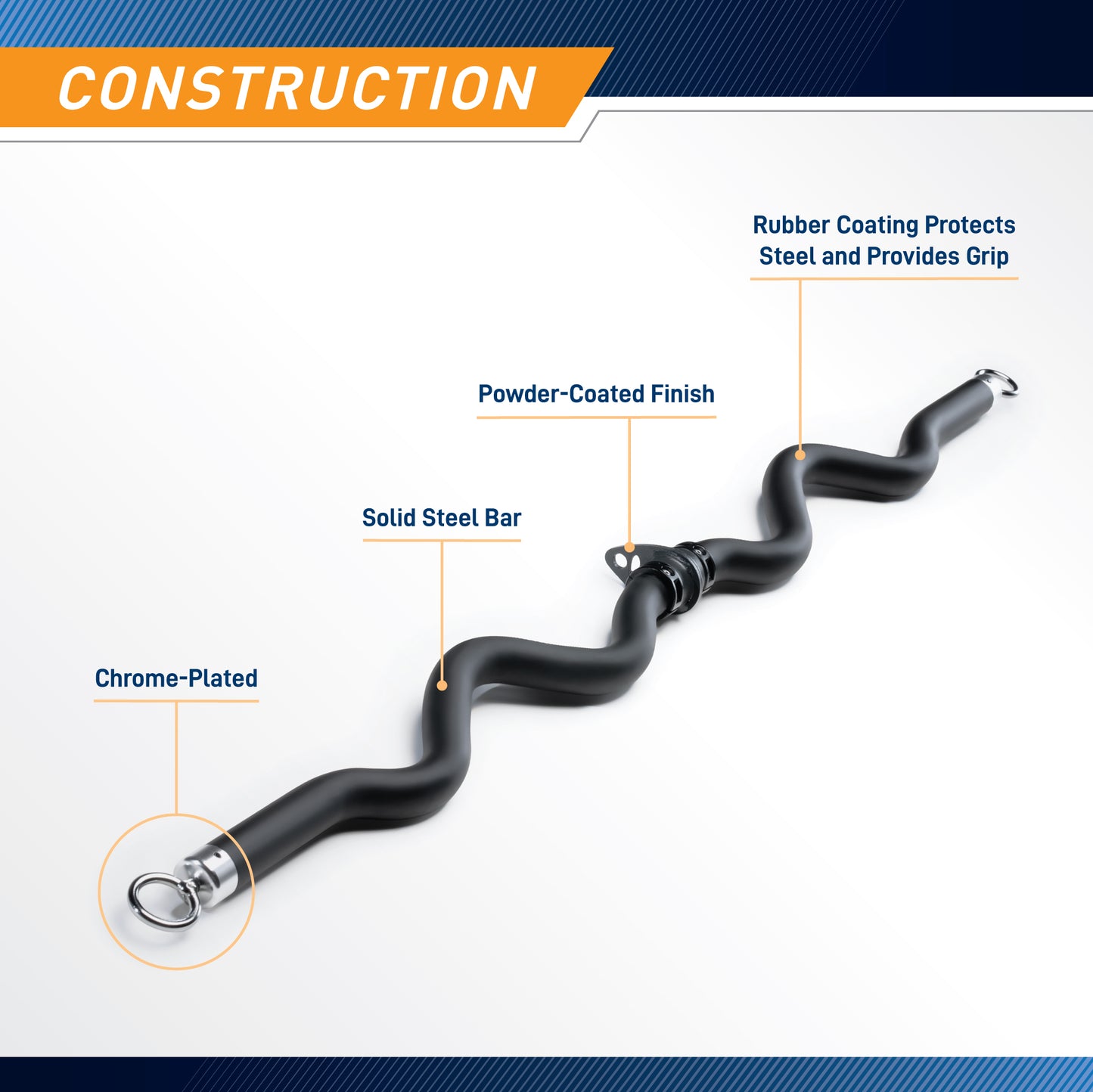 Marcy Deluxe Exercise Bar for Lats, Curls and More | BBEB-7355