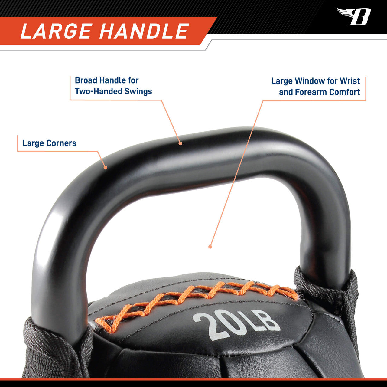 Bionic Body 20 lb. Soft Kettlebell BBKB-20 - LARGE HANDLE