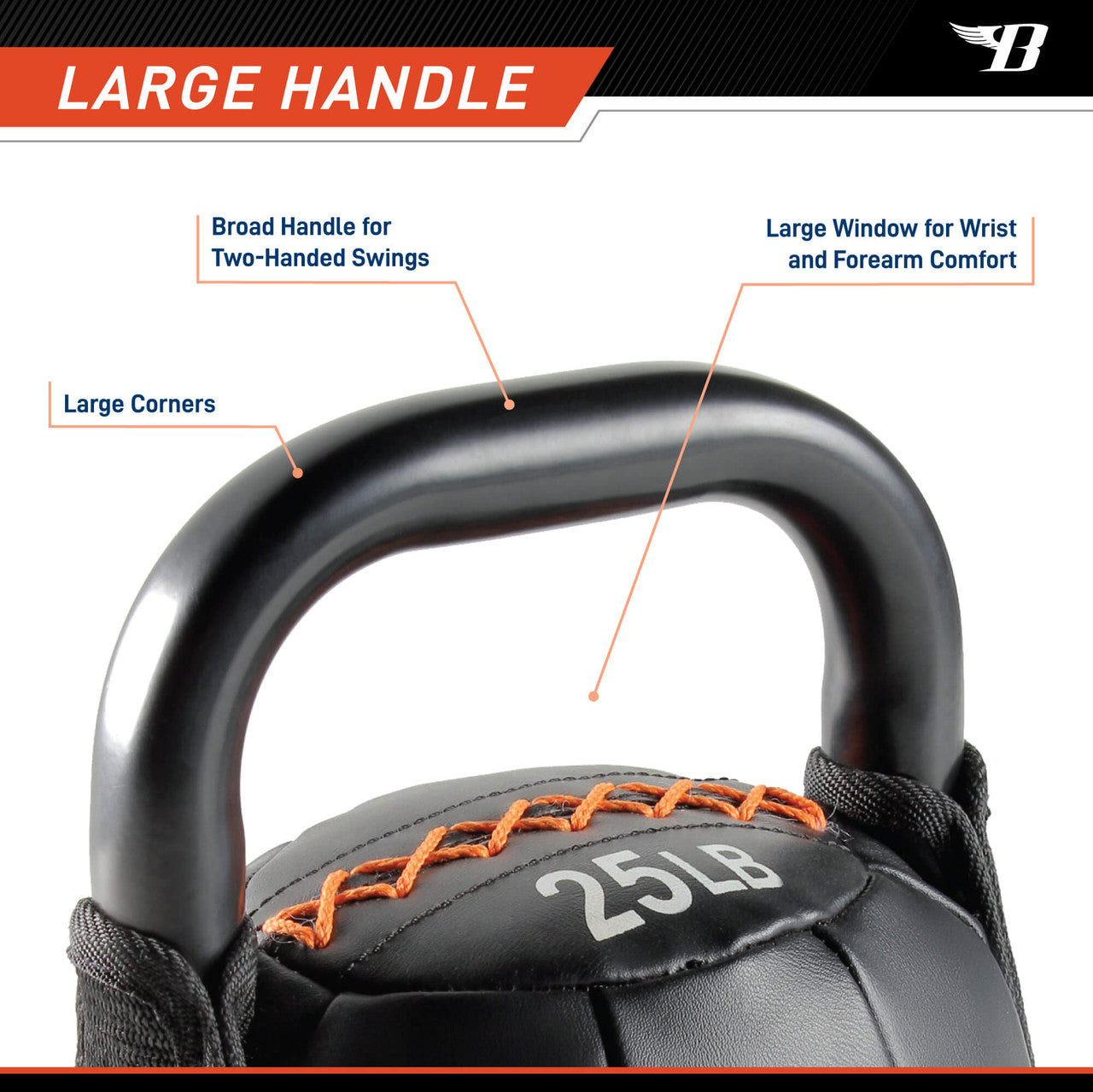 Bionic Body 25 lb. Soft Kettlebell BBKB-25 - LARGE HANDLE