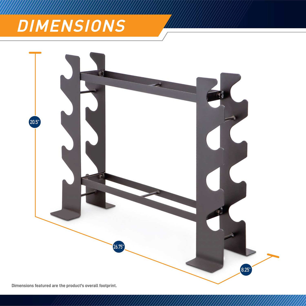 Compact Dumbbell Rack DBR-56 - Dimensions