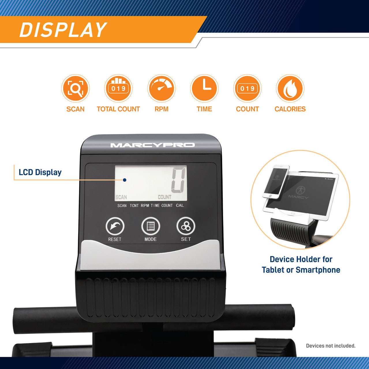 Compact Rowing Machine with Magnetic Resistance – XJ-6860RW Marcy - Infographic - LCD Computer