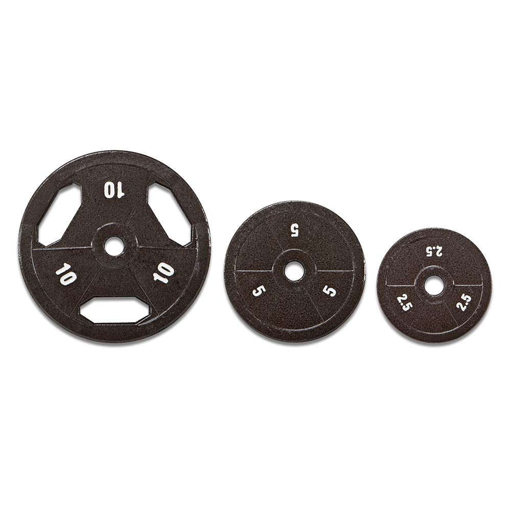 Varied size plates for the 100 lbs. Eco Standard Weight Set by Marcy to complete your home gym