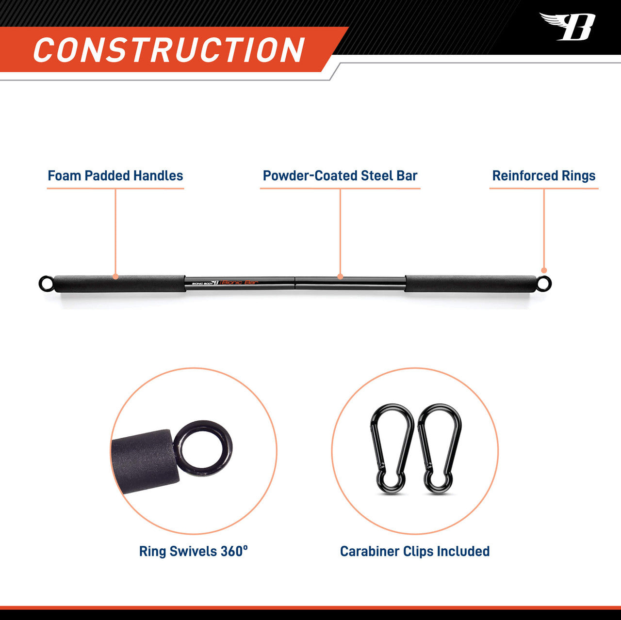 Exercise Bar  Bionic BBEB-020 - construction
