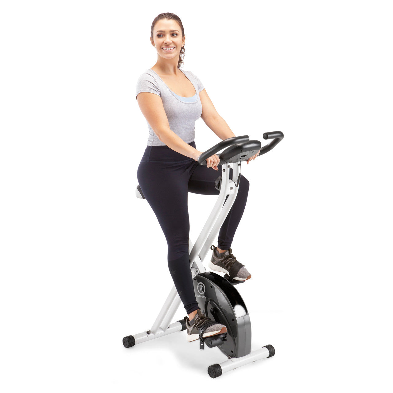 Model with the Foldable Upright Bike Marcy NS-652