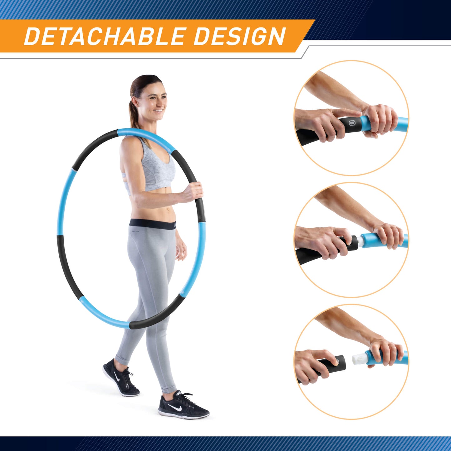 Marcy Weighted Hula Hoop – Blue/Black | HH-0319-BB
