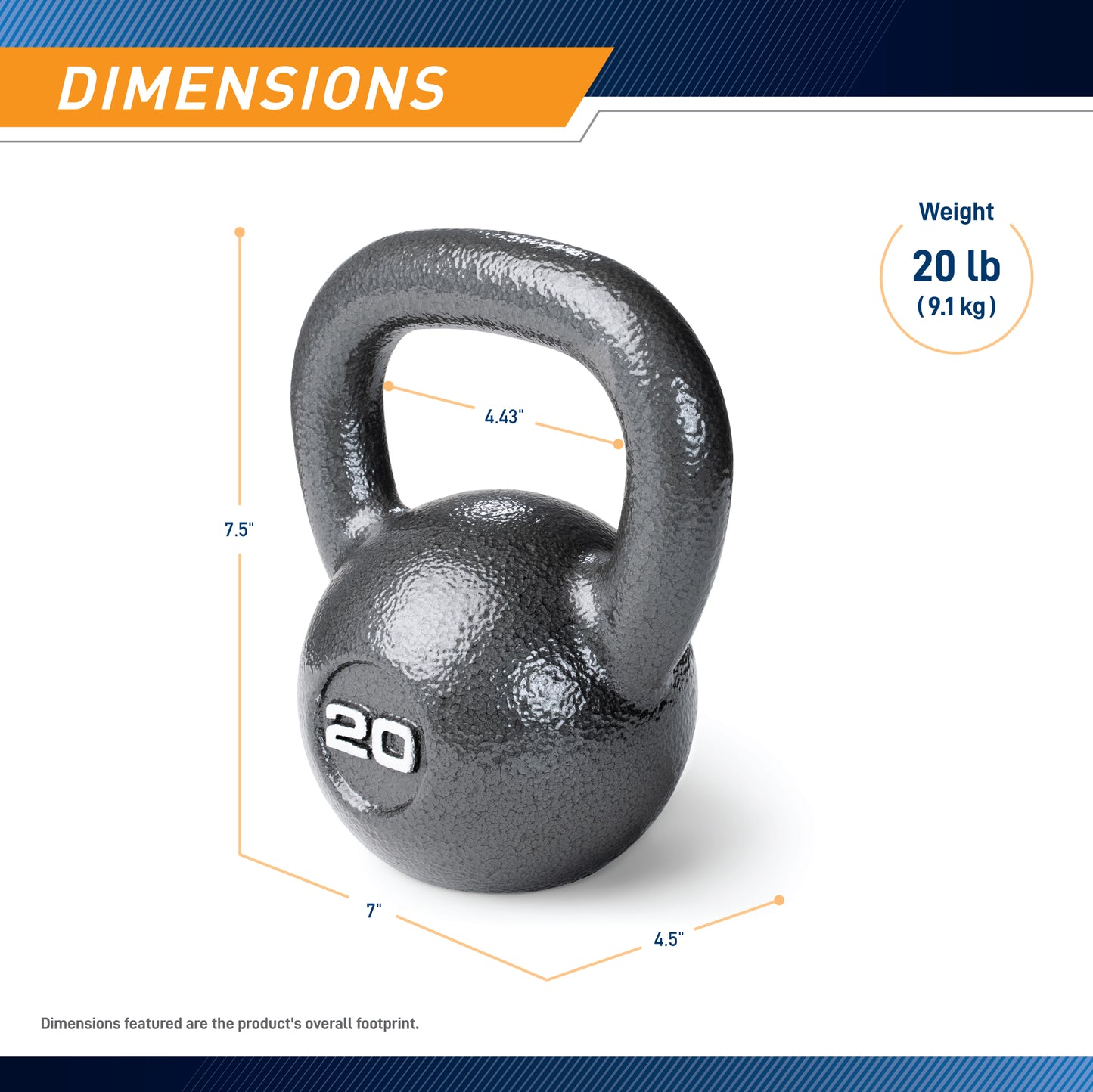 Marcy 20lb Hammertone Kettlebell | HKB-020
