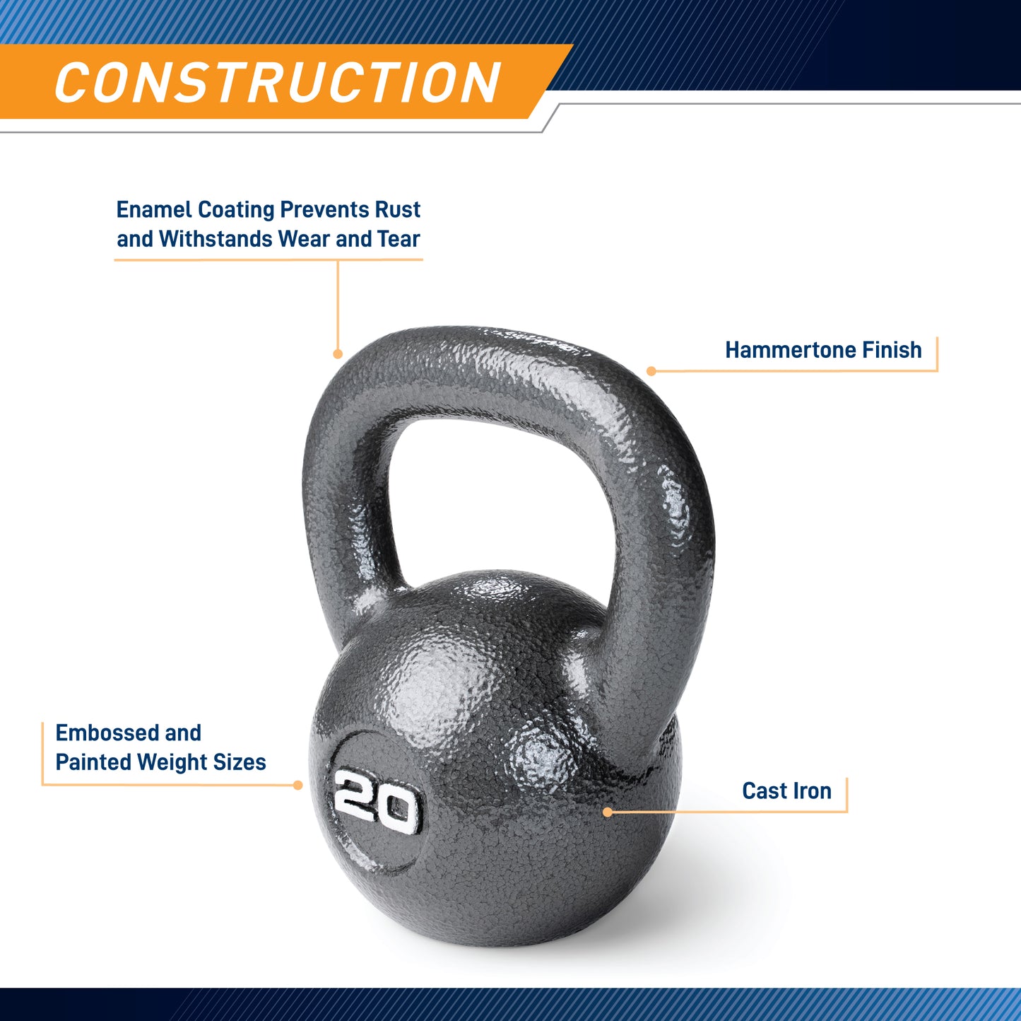 Marcy 20lb Hammertone Kettlebell | HKB-020