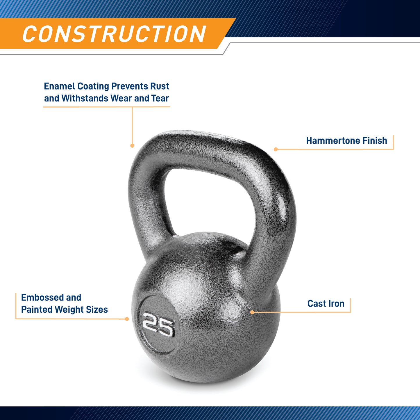 Marcy 25lb Hammertone Kettlebell | HKB-025