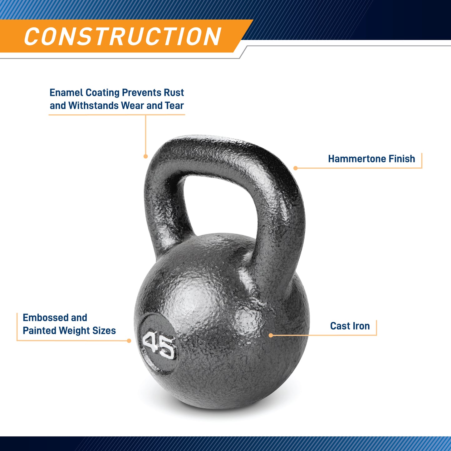 Marcy 45lb Hammertone Kettlebell | HKB-045