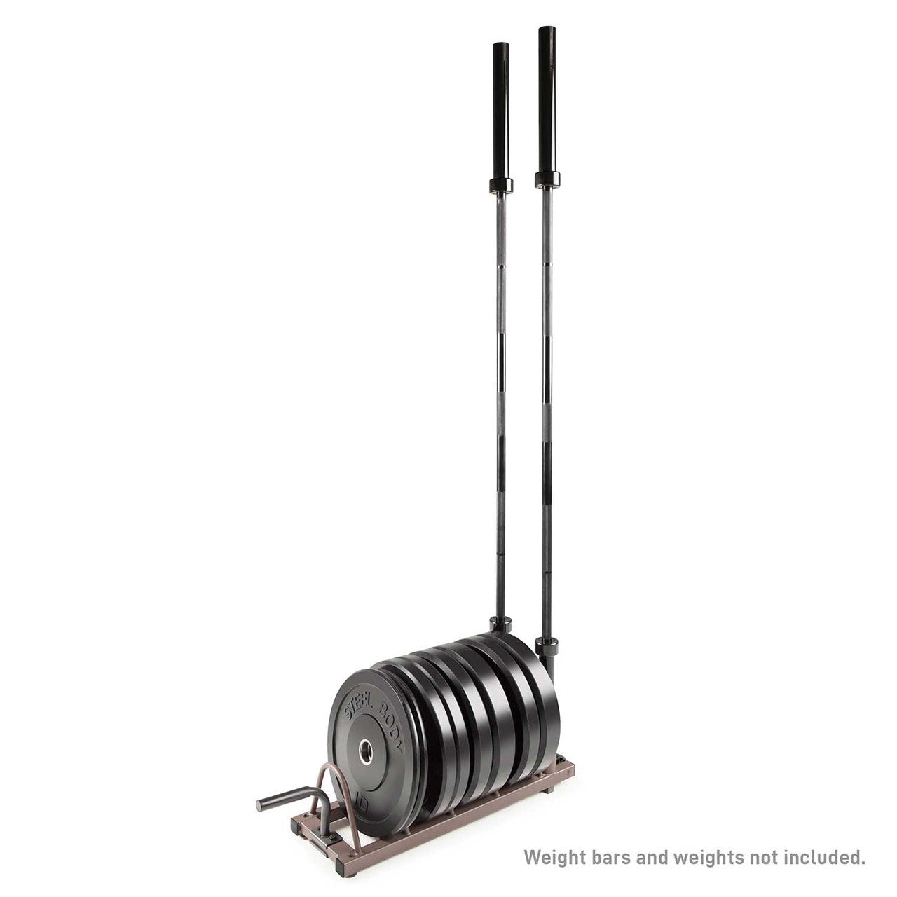 Horizontal Plate Rack SteelBody STB-0130 has storage for 2 olympic lifting bars
