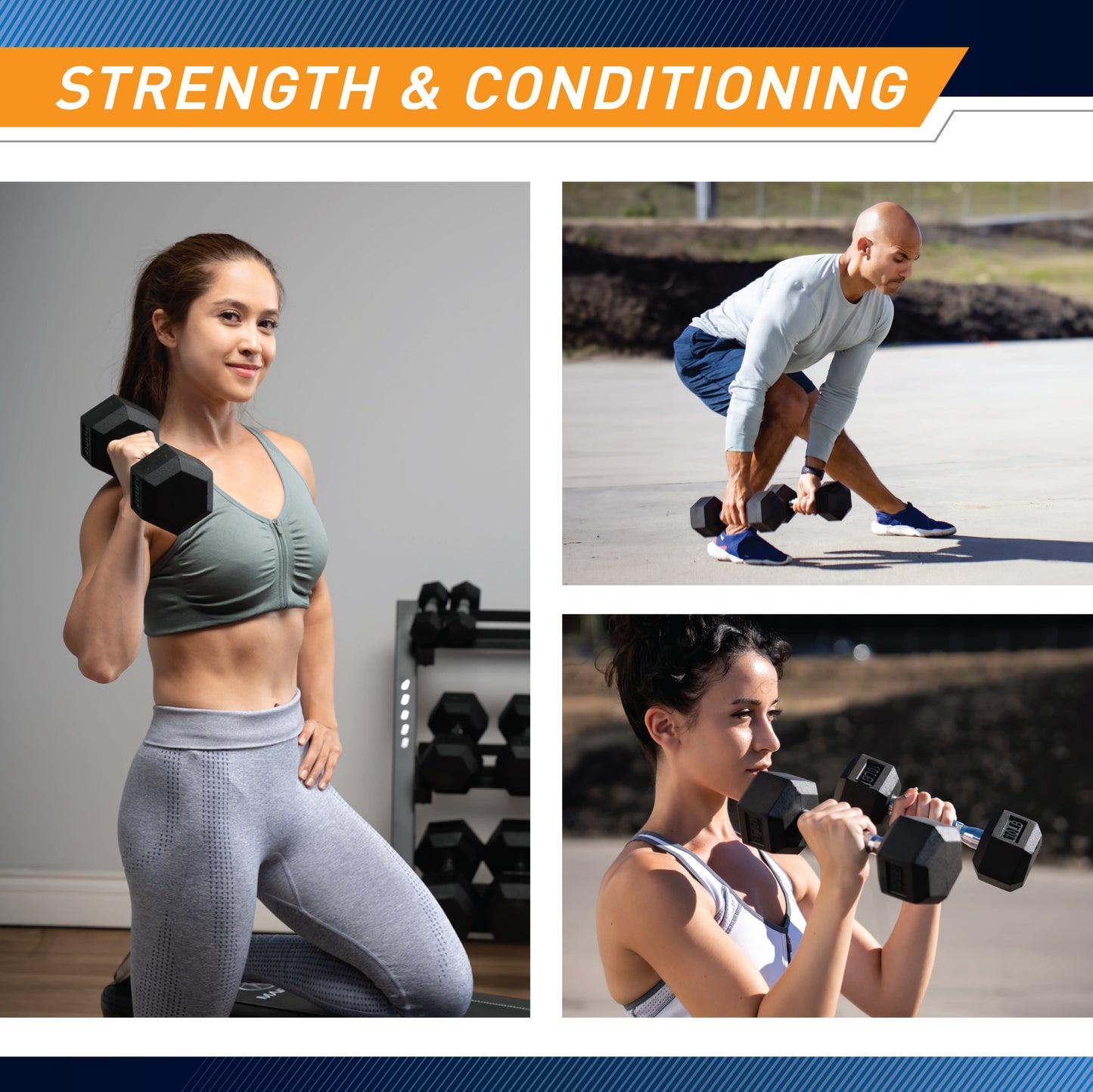 Marcy 25lb Rubber Hex Dumbbell | IBRH-025