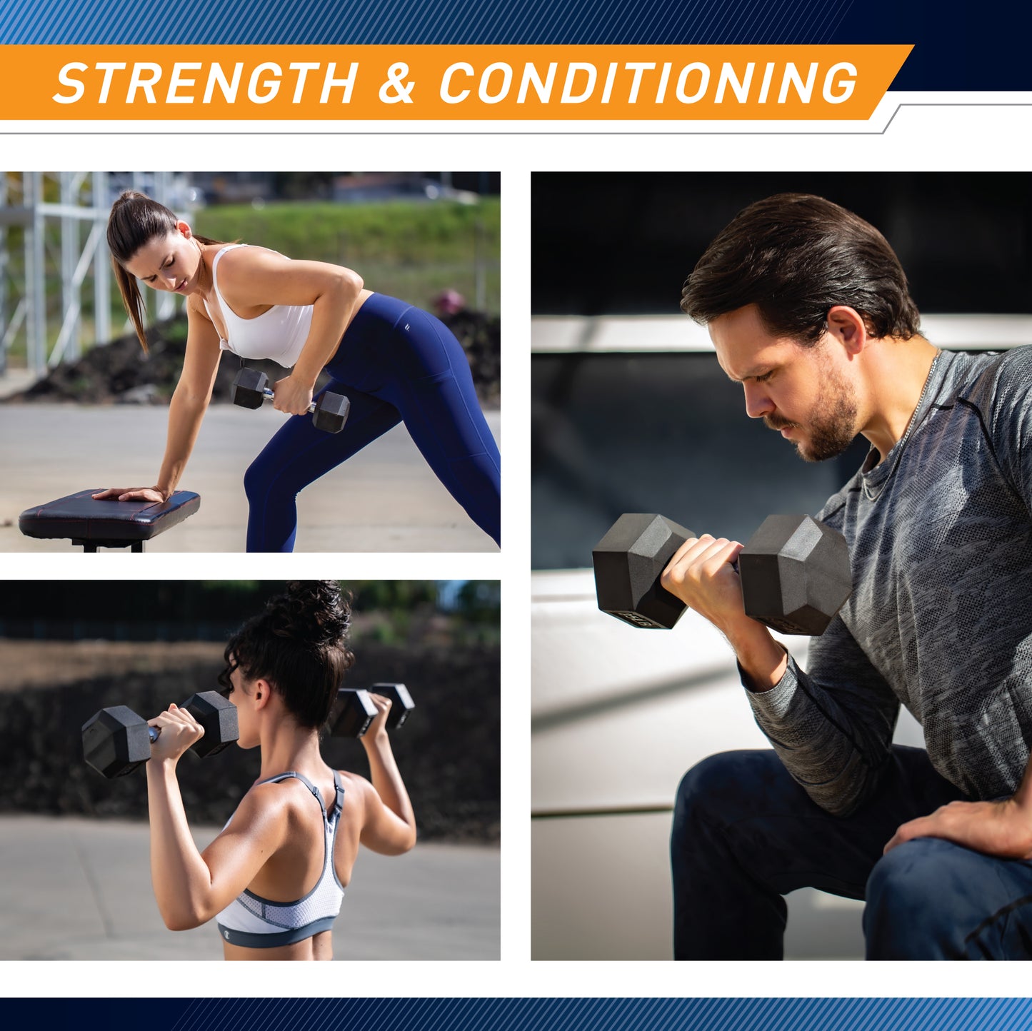 Marcy 35lb Rubber Hex Dumbbell | IBRH-035