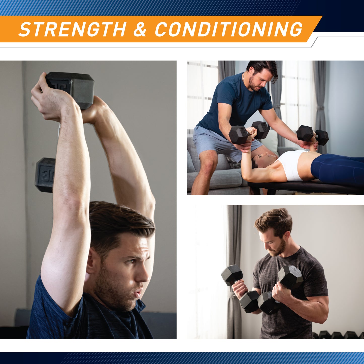 Marcy 40lb Rubber Hex Dumbbell | IBRH-040