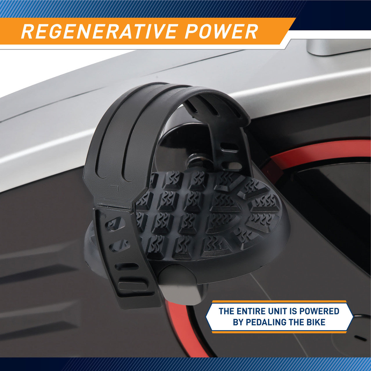 The Regenerating Magnetic Recumbent Bike | Marcy ME-706 includes looped & gripped pedals for added safety during your intense cardio workout