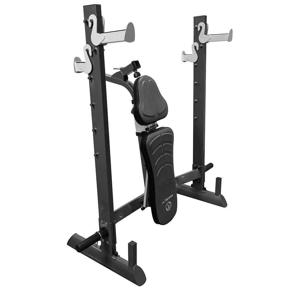 The Marcy Multi-position Foldable Olympic Weight Bench MWB-70205 conveniently folds to save space
