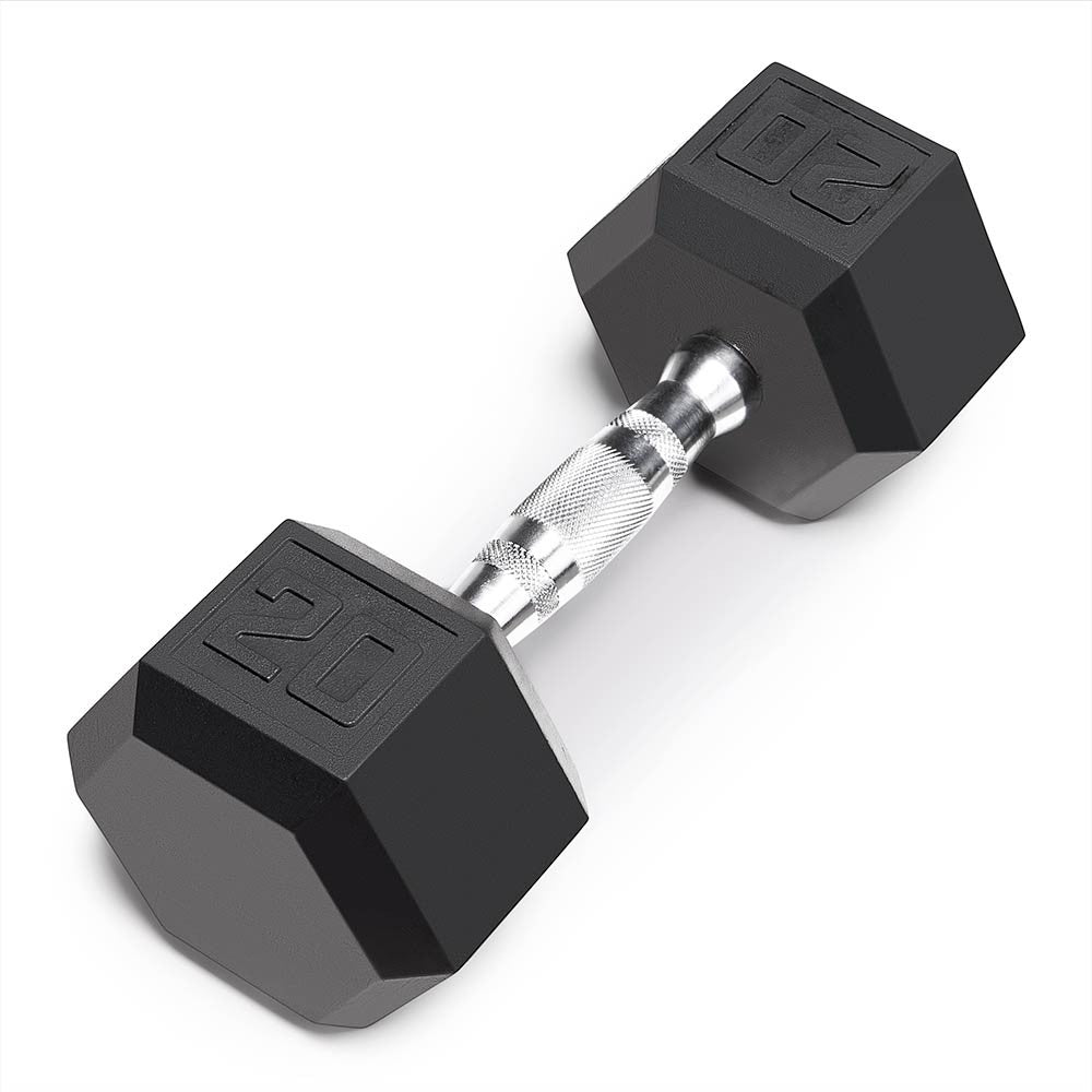 Marcy 20lb Rubber Hex Dumbbell | IBRH-020 Coated Weight
