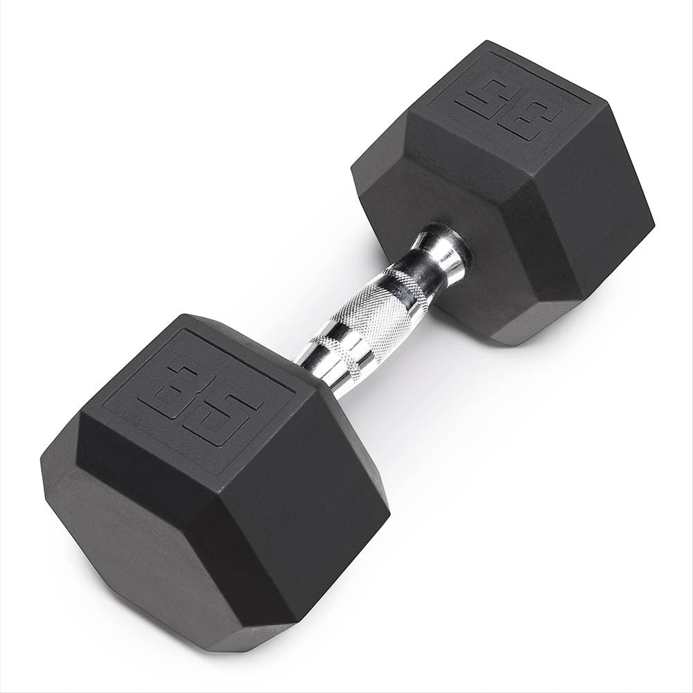 Marcy 35lb Rubber Hex Dumbbell | IBRH-035 Coated Dumbbells