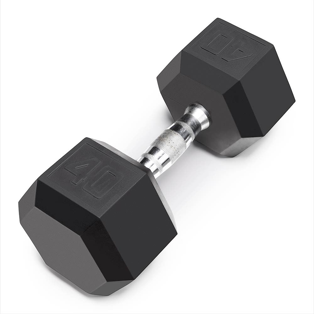 Marcy 40lb Rubber Hex Dumbbell | IBRH-040 Coated Dumbbells