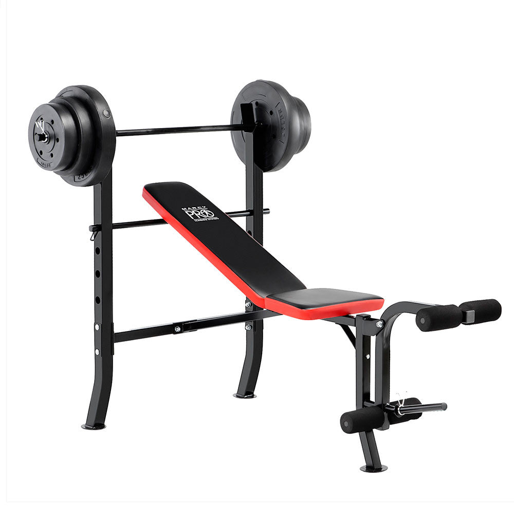 Barbell Rack Barbell Bench With 100lb Weight Set Marcy Pro