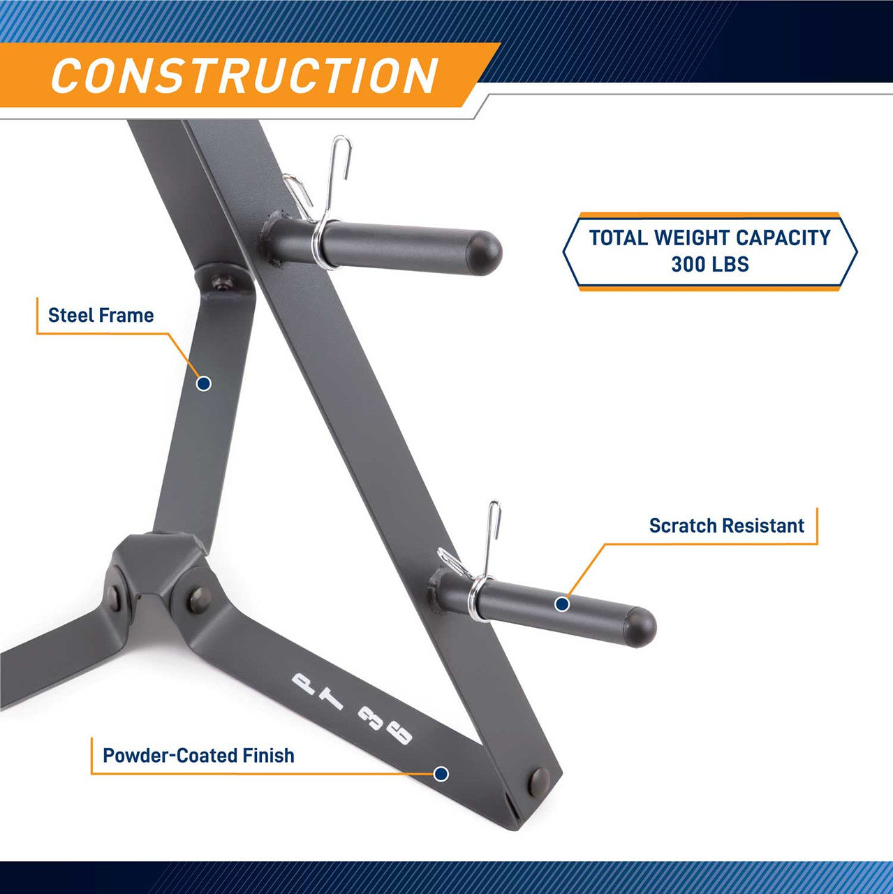 The Marcy PT-36 Standard Weight Plate Tree is built with a steel frame that is scratch resistant