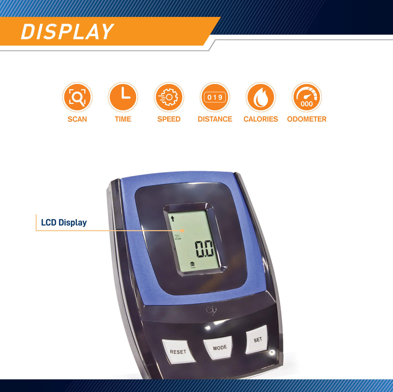 Marcy Recumbent Exercise Bike  NS-1201R - Infographic - Display