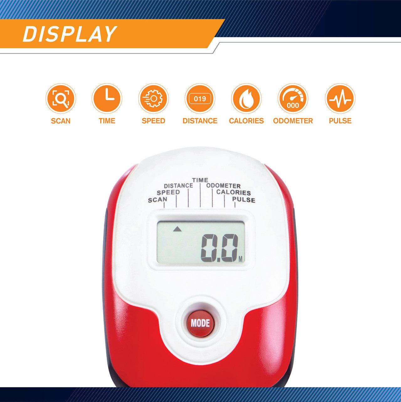 Marcy Recumbent Exercise Bike w Pulse Monitor  NS-908R - Infographic - Computer LCD Display