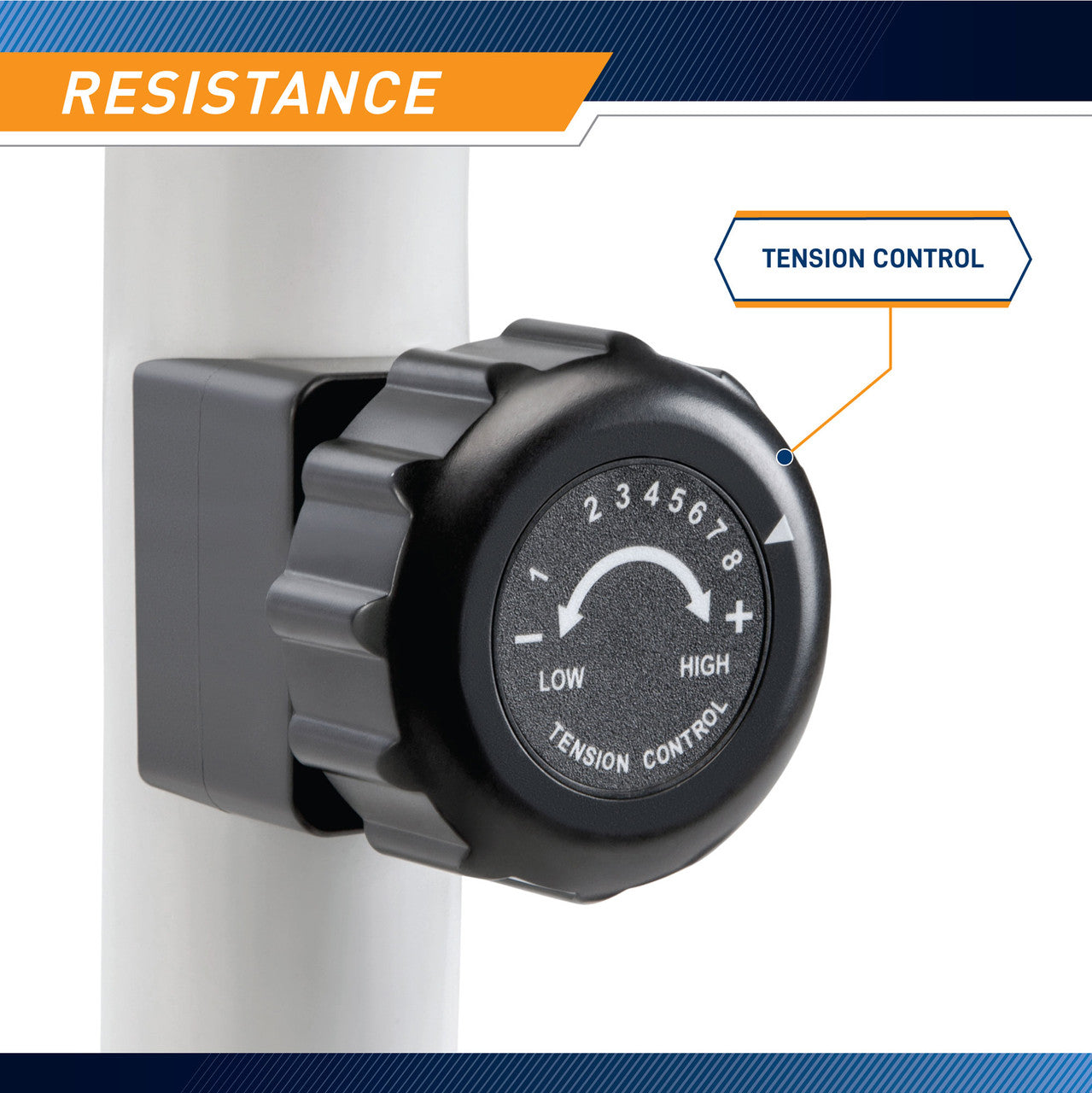 Marcy Recumbent Exercise Bike w Pulse Monitor  NS-908R - Infographic - Resistance Knob