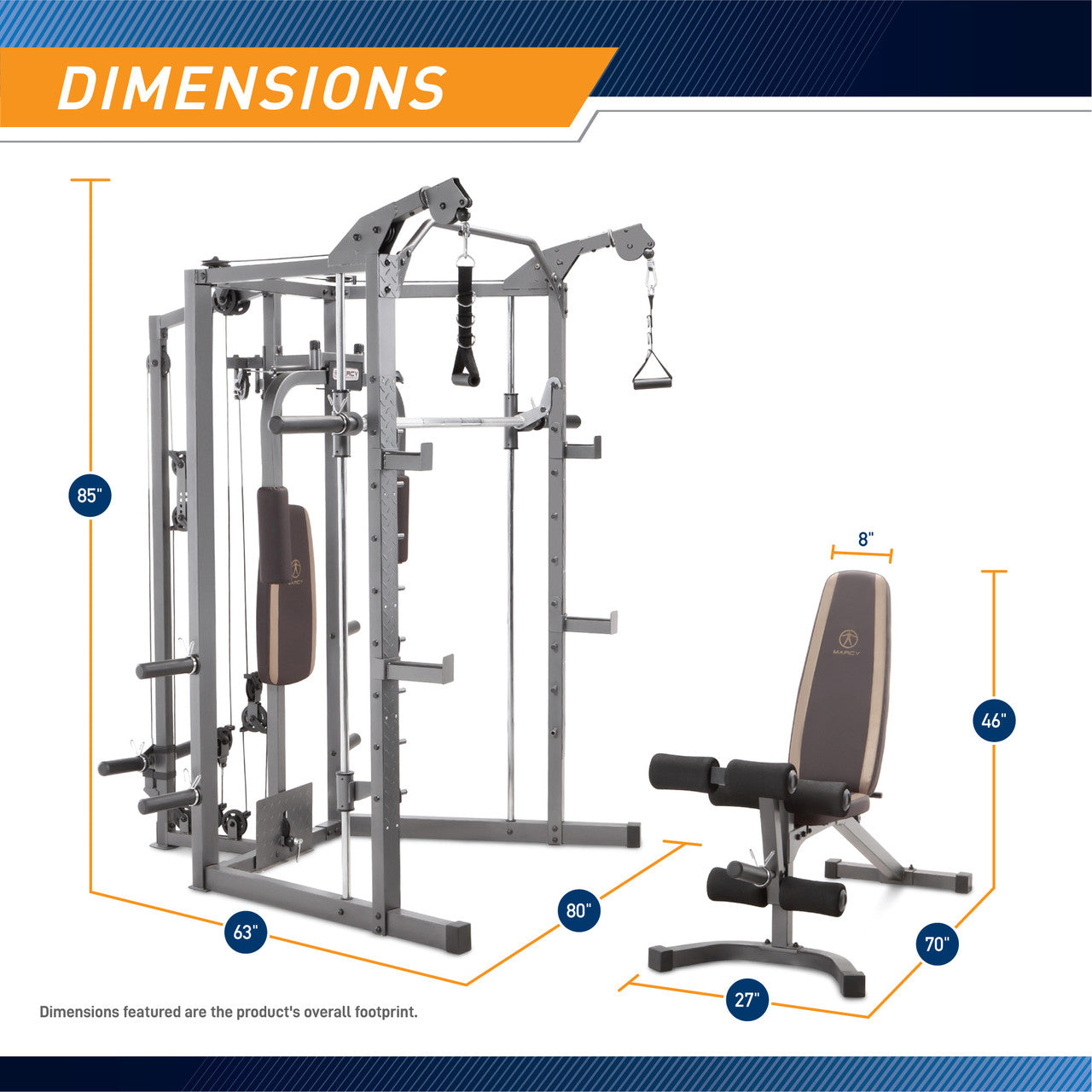 The Marcy Smith Machine SM-4008 - dimensions