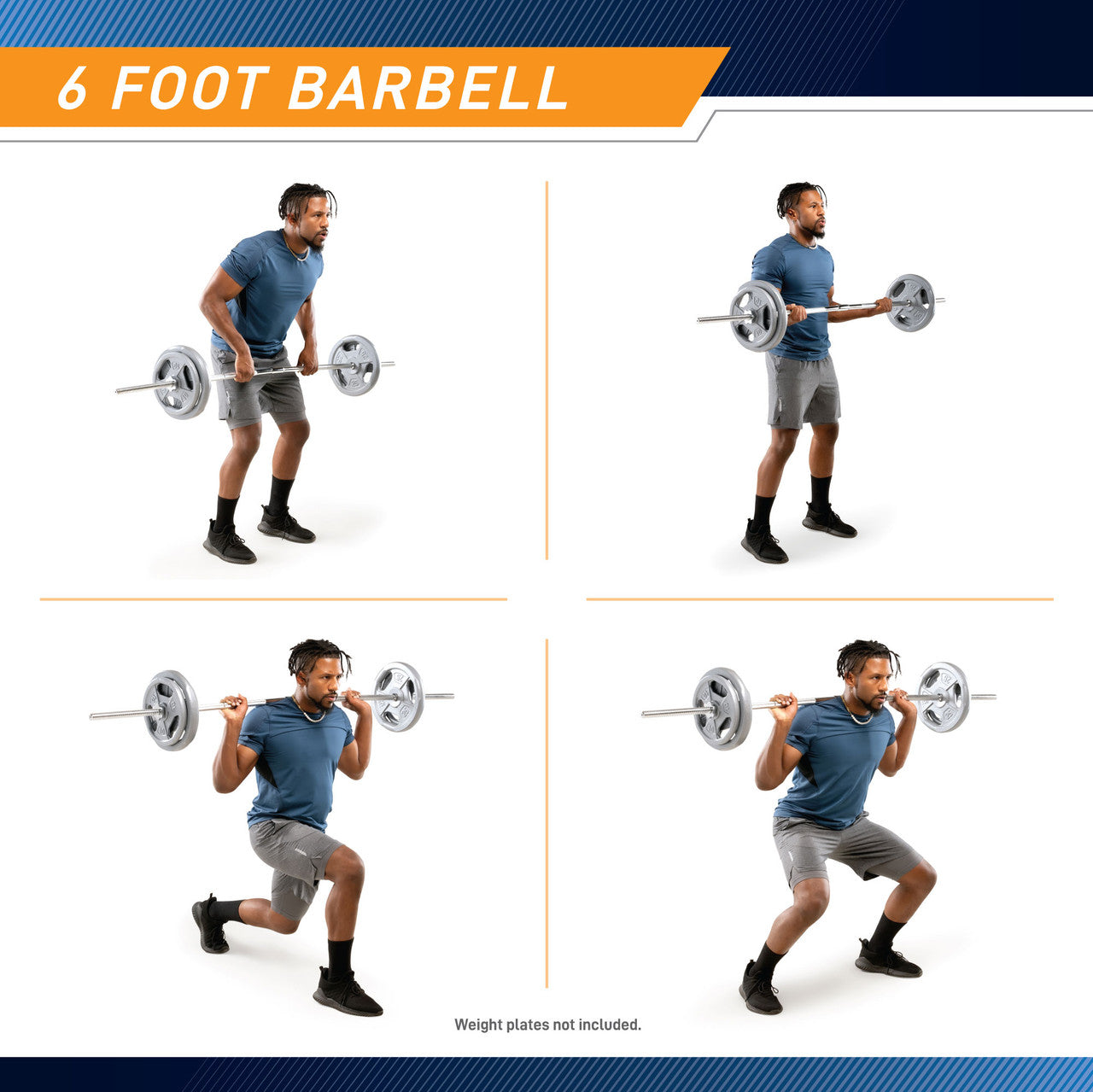Marcy Standard 6' Weight Bar TRB-72.2 - Infographic - 6 foot Barbell