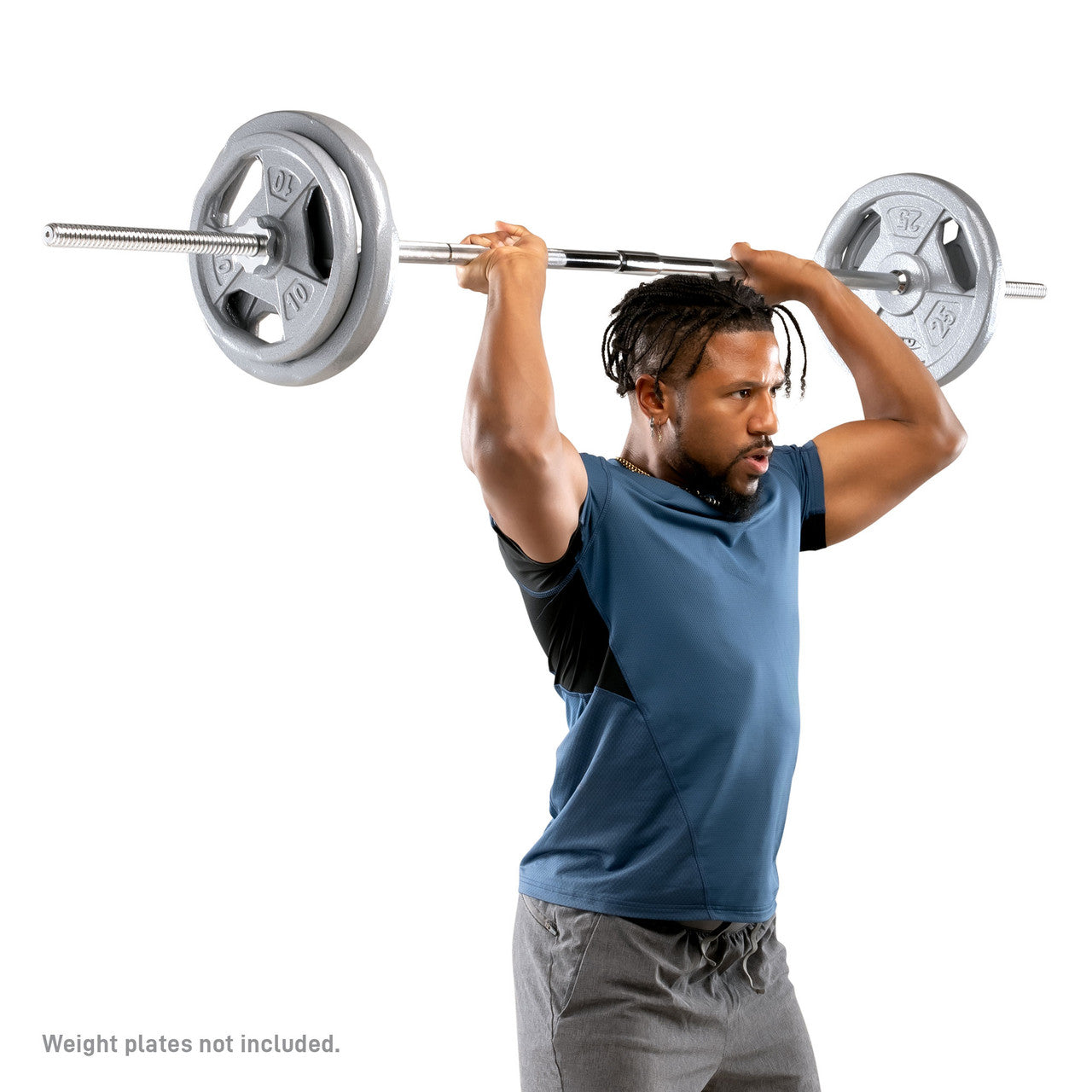 Marcy Standard 6' Weight Bar TRB-72.2 - Model Doing Overhead Presses