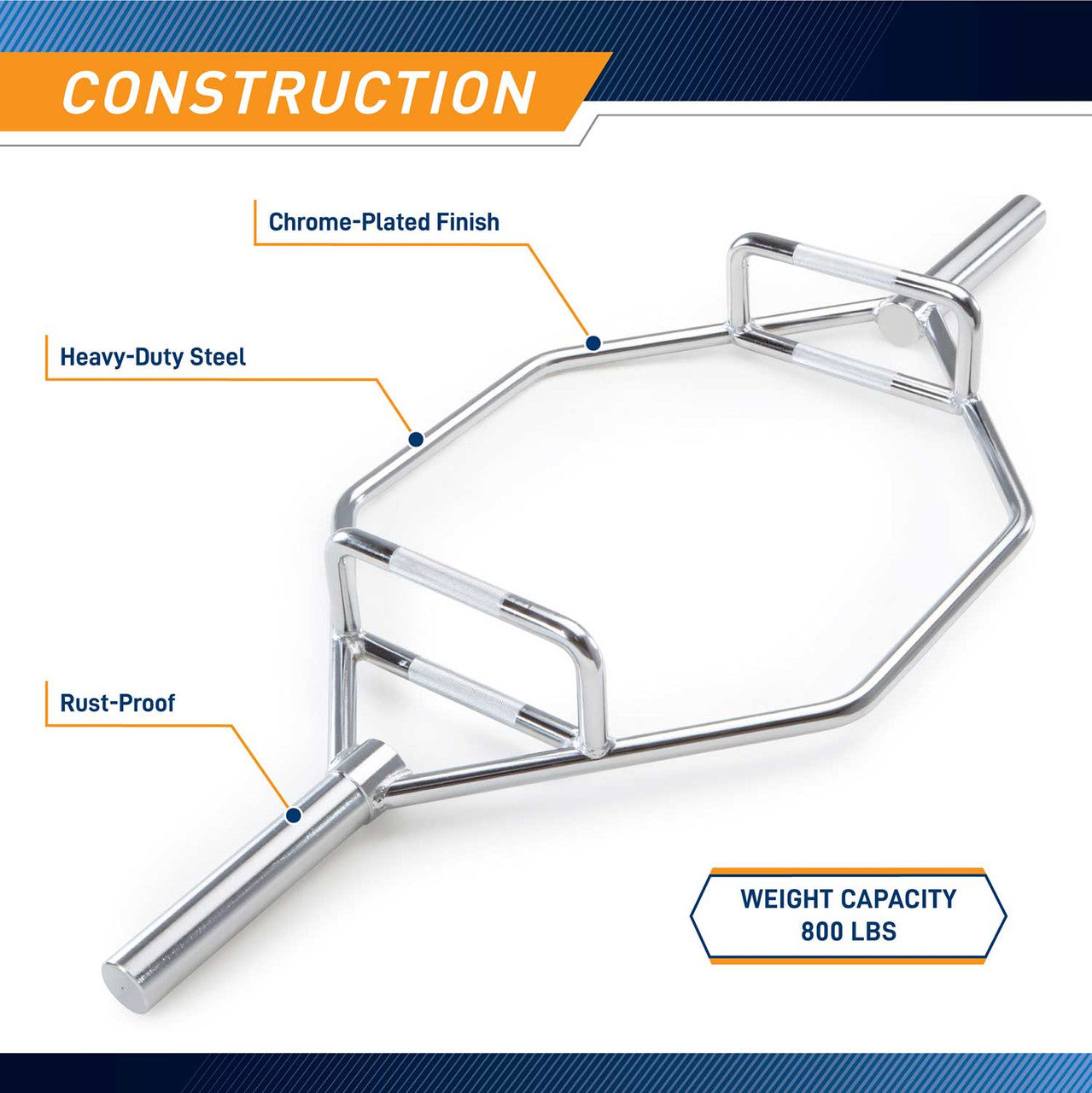 Olympic Hex Trap Bar Marcy HTB-6921 is composed of a rust proof and heavy duty steel
