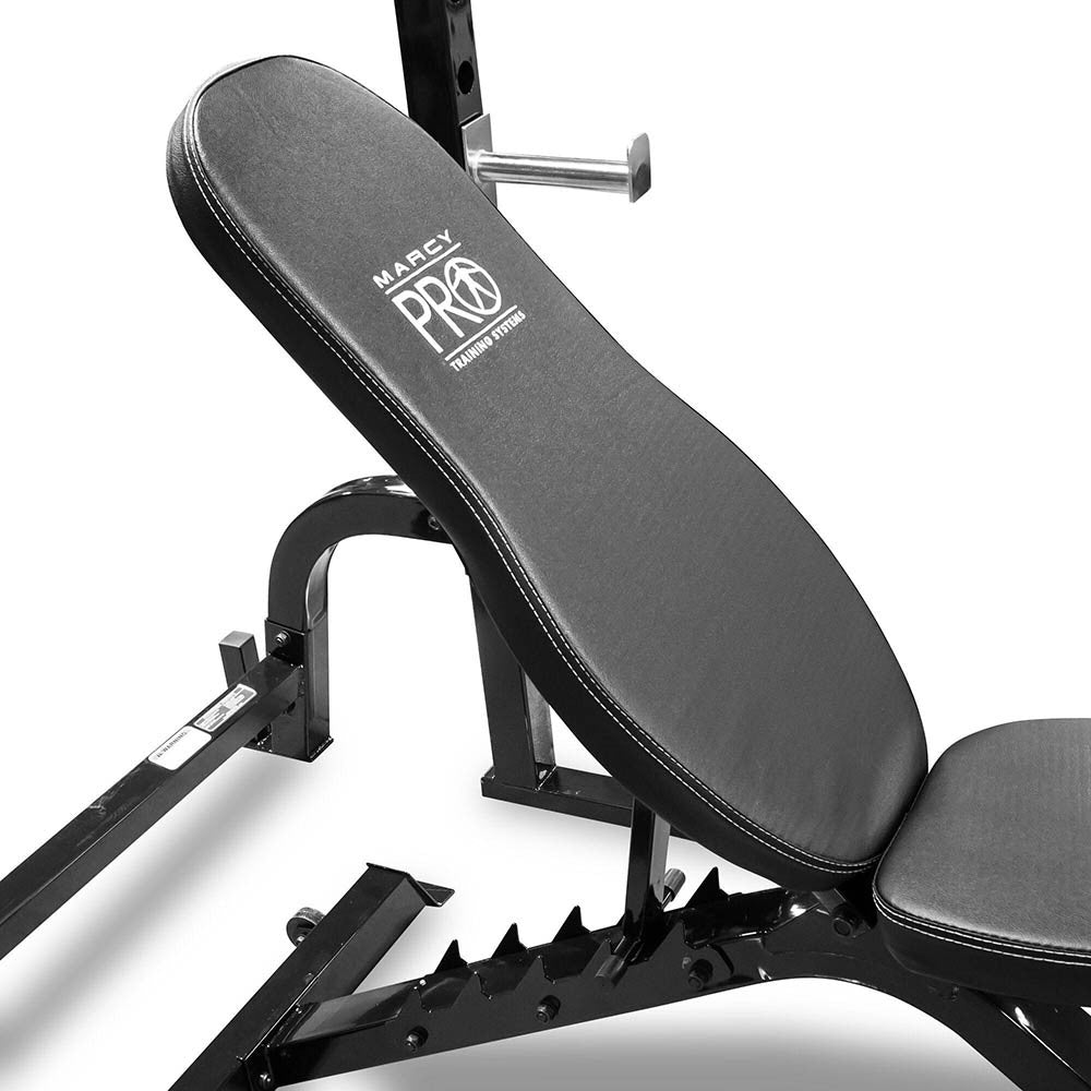 The Marcy Pro 2PC Olympic Bench | PM-842 comes with comfortable padding for extended workouts