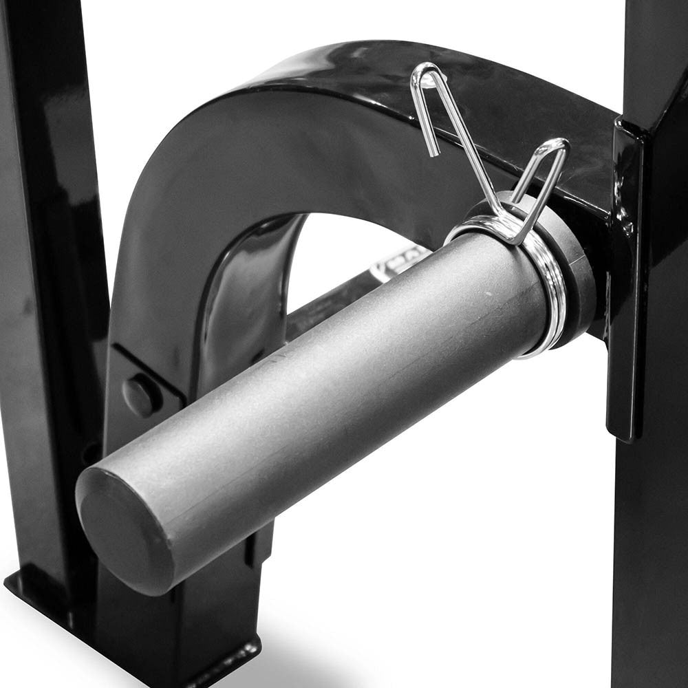 The Marcy Pro 2PC Olympic Bench | PM-842 comes with storage posts for your weight plates