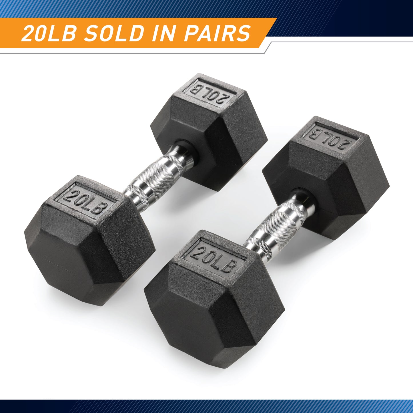 20lb Rubber Hex Pair of Dumbbells RHDB-020 | Marcy - RETIRED