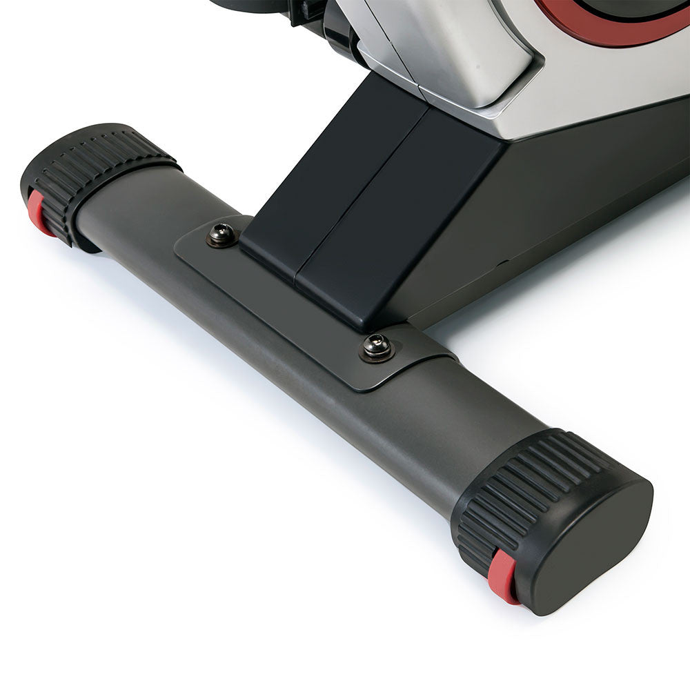 The Regenerating Magnetic Recumbent Bike | Marcy ME-706 includes transport wheels for convenient moving