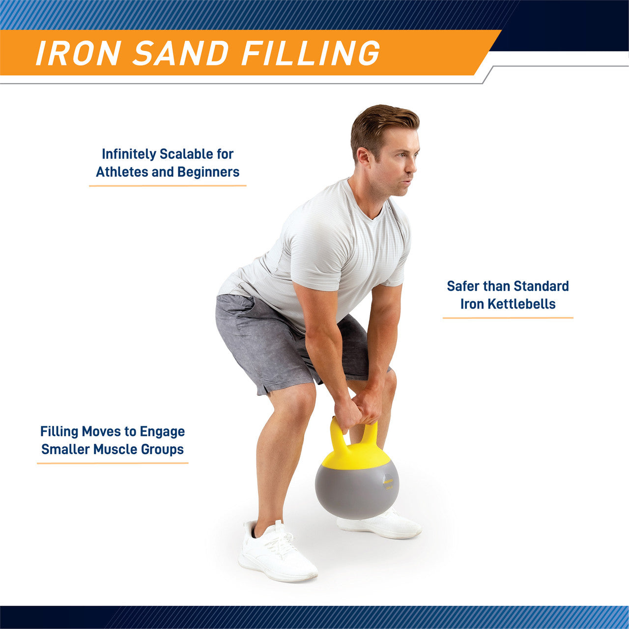 Soft Kettlebell 32lbs filled with Iron Sand, Non-Slip Handle, Kettle Weight for Exercise Workouts PRO-HL32L   ProIron - Infographics - Iron Sand Filling
