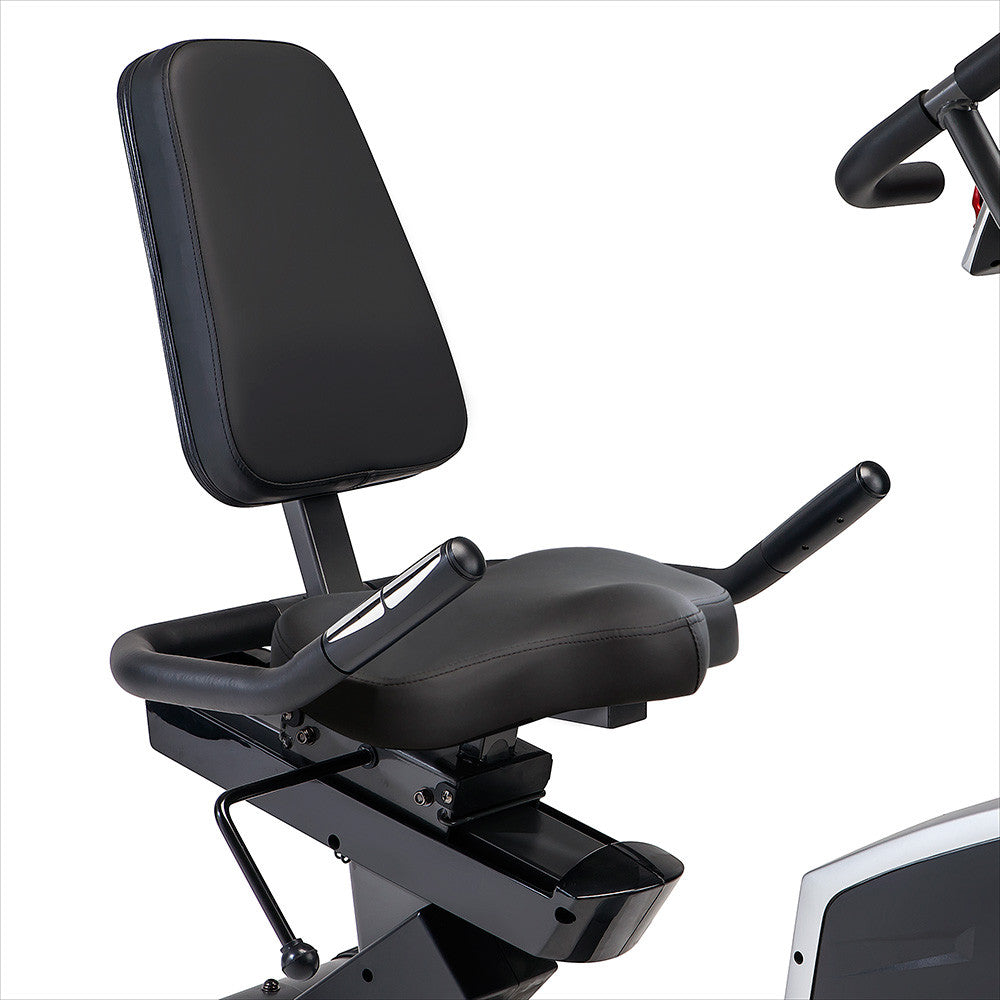The Regenerating Magnetic Recumbent Bike | Marcy ME-706 includes ergonomic padded seat handles so you can take your cardio regimen to the limit