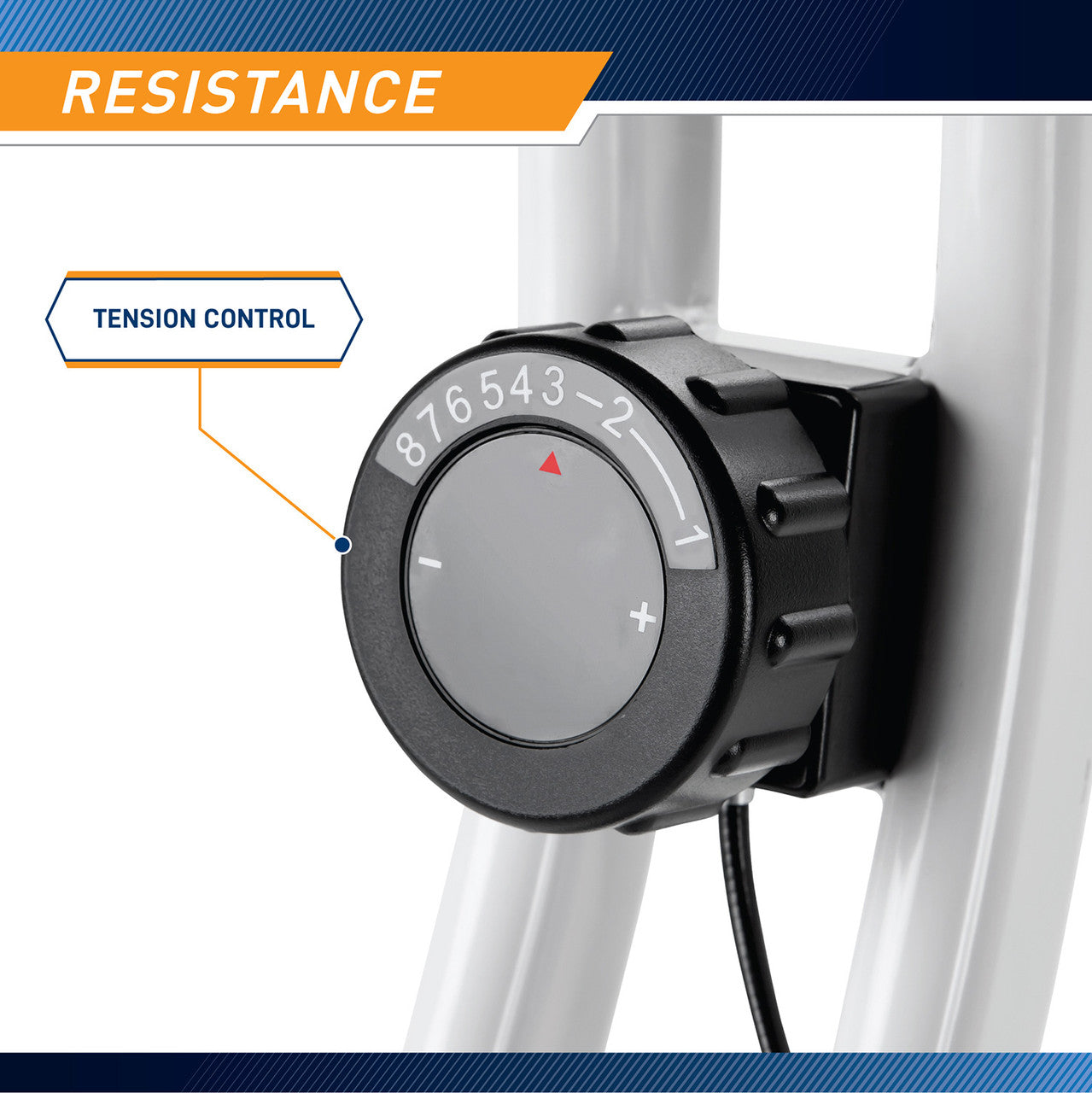 Easily adjust the resistance on the Foldable Upright Bike Marcy NS-652 by simply turning the resistance knob