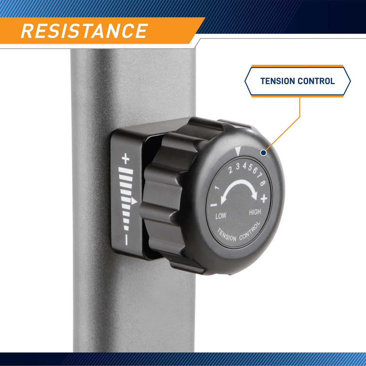 The Magnetic Upright Bike NS-40504U by Marcy has adjustable resistance with the twist of a knob