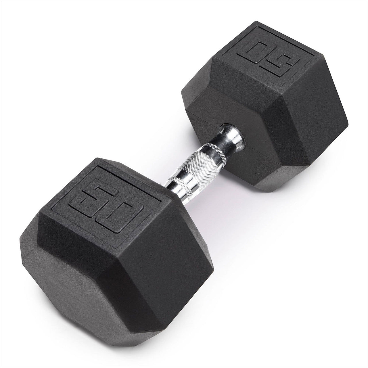 Marcy 50lb Rubber Hex Dumbbell | RHDB-050 Coated Dumbbells