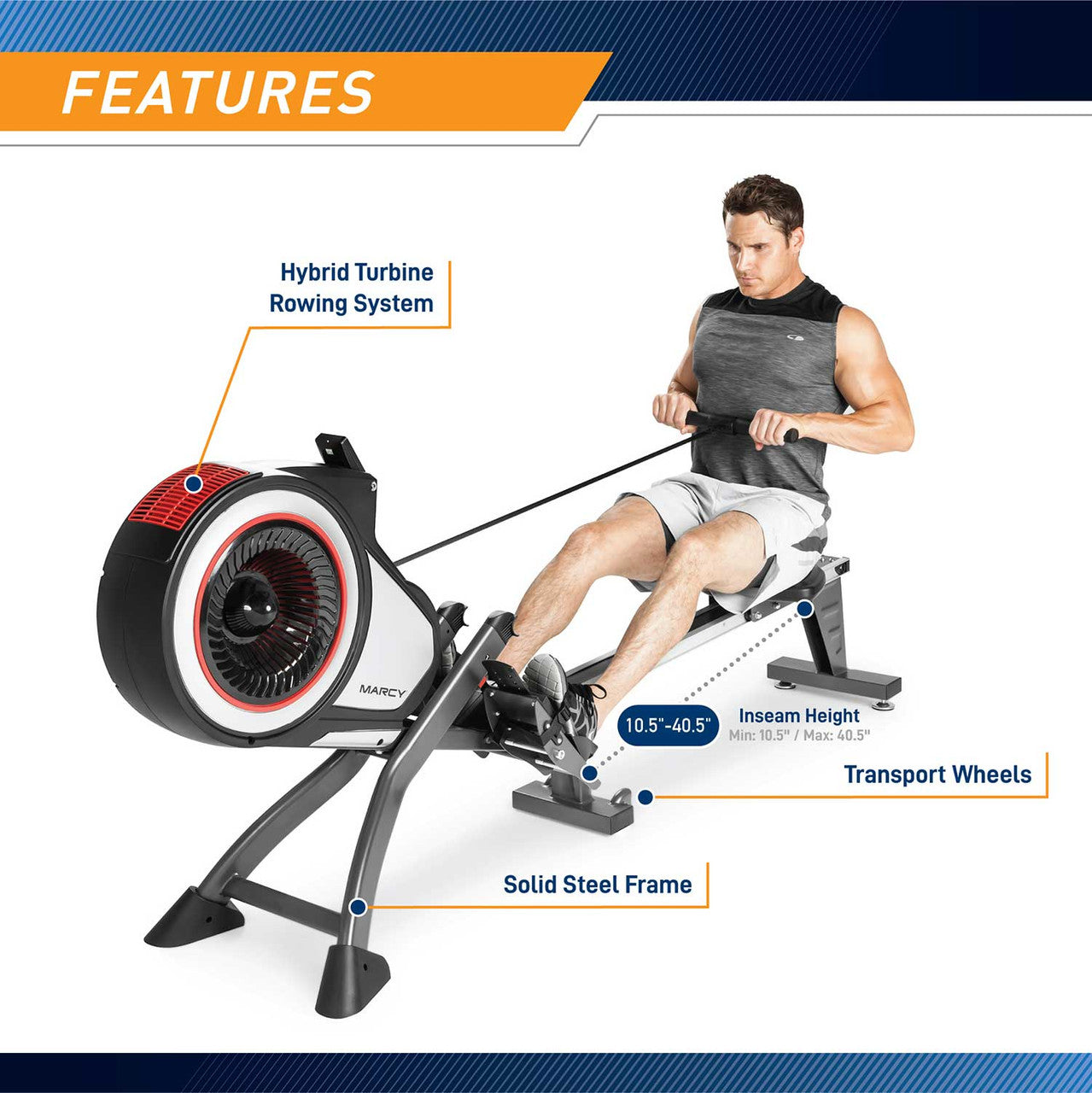 The Marcy Turbine Rower NS-6050RE in use