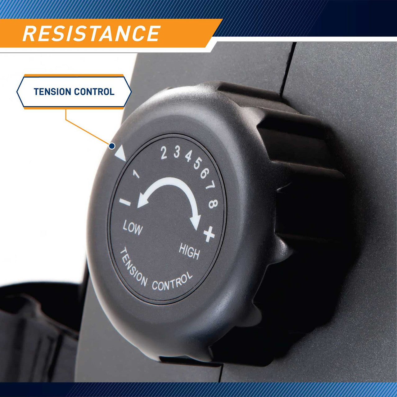 The Rowing Machine Marcy NS-40503RW includes a resistance knob to adjust the intensity of your workouts