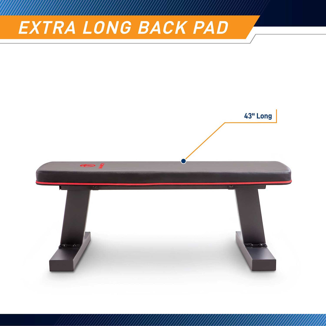 The Marcy SB-10510 Flat Bench has an extra long back pad