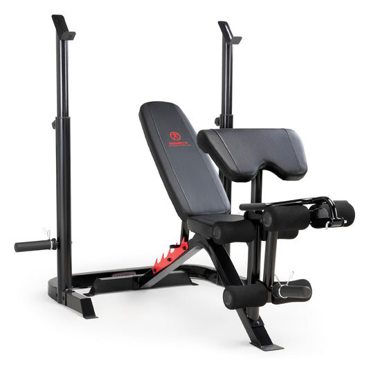 Two-Piece Olympic Weight Bench and Squat Bar Catch Marcy MD-7836