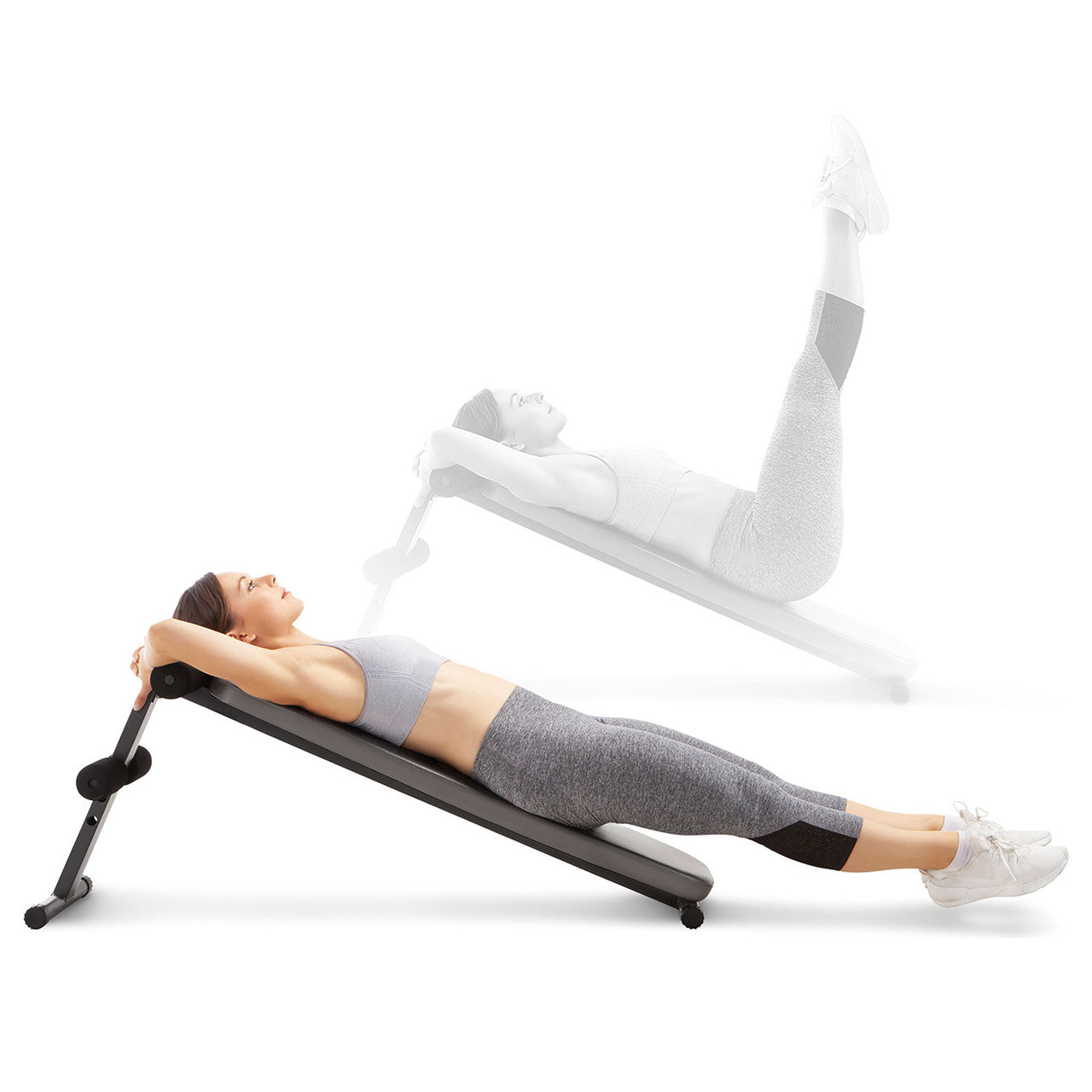 Utility Slant Board  Marcy Apex JD-1.2 - Model Doing Leg Raises