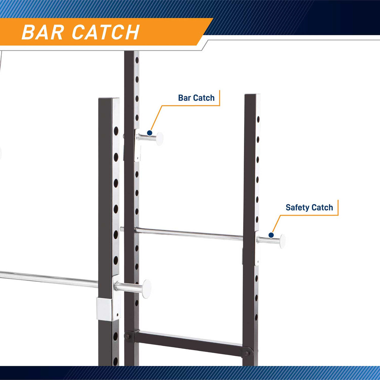 The Marcy Cage Home Gym MWM-7041 is equipped with safety and bar catches